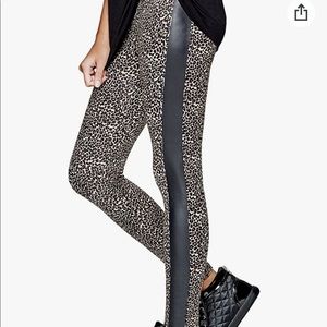 G by Guess Women's Faux-Leather Cheetah Leggings